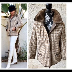 VTG 60s Lilli Ann London Faux Fur Jacket SzM Mod